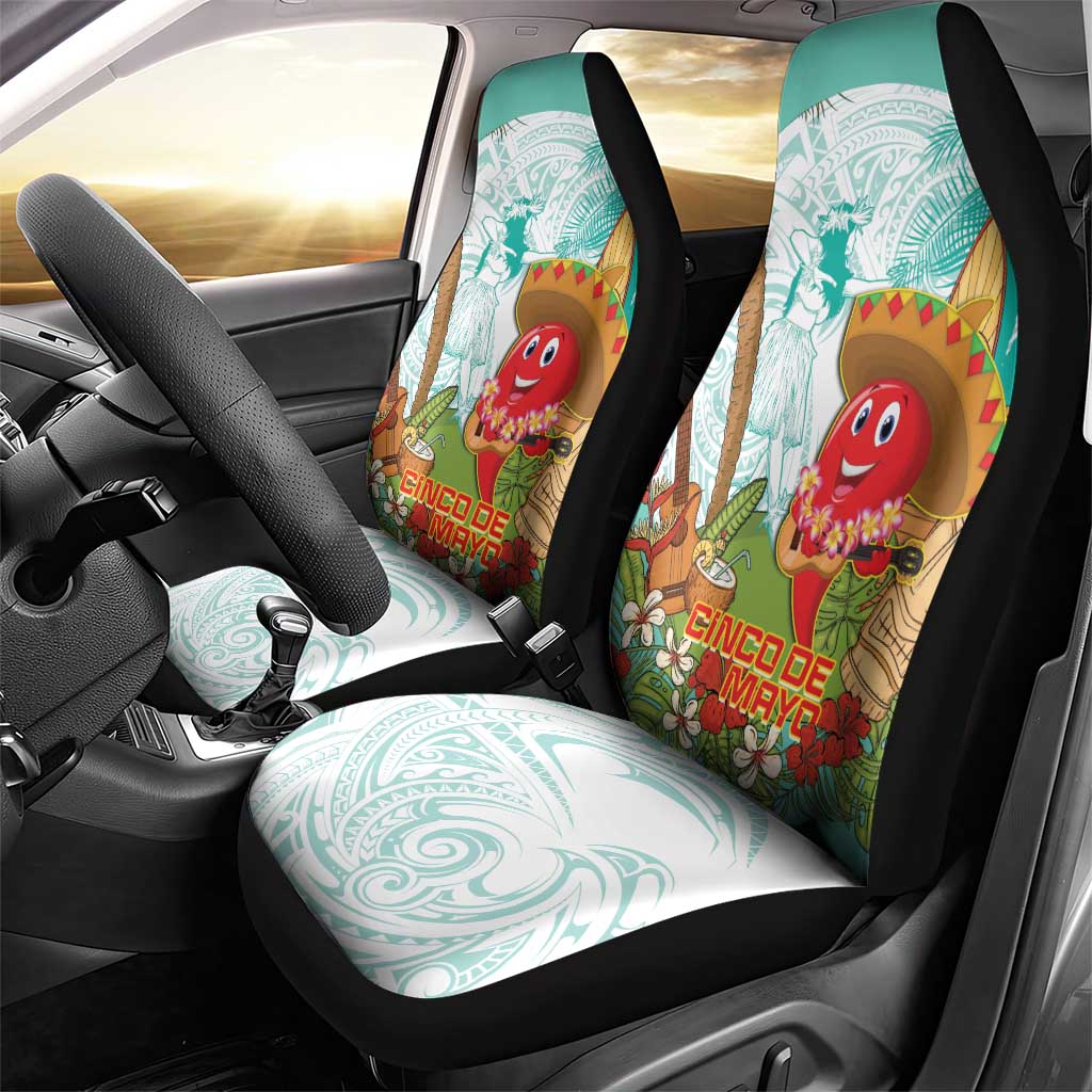 Hawaii Cinco de Mayo Car Seat Cover Chili Pepper Hula Girl Tropical Vibes