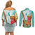 Hawaii Cinco de Mayo Couples Matching Off Shoulder Short Dress and Long Sleeve Button Shirt Chili Pepper Hula Girl Tropical Vibes