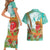Hawaii Cinco de Mayo Couples Matching Short Sleeve Bodycon Dress and Hawaiian Shirt Chili Pepper Hula Girl Tropical Vibes