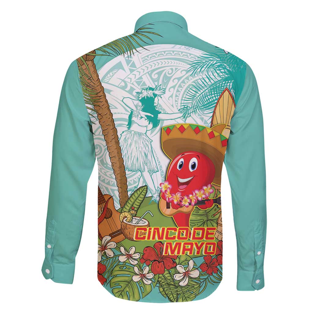 Hawaii Cinco de Mayo Family Matching Off Shoulder Short Dress and Hawaiian Shirt Chili Pepper Hula Girl Tropical Vibes