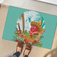 Hawaii Cinco de Mayo Rubber Doormat Chili Pepper Hula Girl Tropical Vibes
