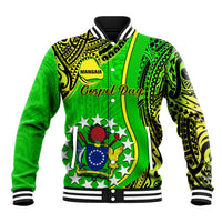 Polynesian Pride Cook Islands Baseball Jacket Mangaia Gospel Day Green Version LT14 Unisex Green - Polynesian Pride