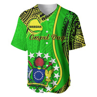 Polynesian Pride Cook Islands Baseball Jersey Mangaia Gospel Day Green Version LT14 - Polynesian Pride