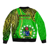 Polynesian Pride Cook Islands Bomber Jacket Mangaia Gospel Day Green Version LT14 - Polynesian Pride
