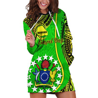 Polynesian Pride Cook Islands Hoodie Dress Mangaia Gospel Day Green Version LT14 - Polynesian Pride