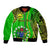 Polynesian Pride Cook Islands Sleeve Zip Bomber Jacket Mangaia Gospel Day Green Version LT14 Unisex Green - Polynesian Pride