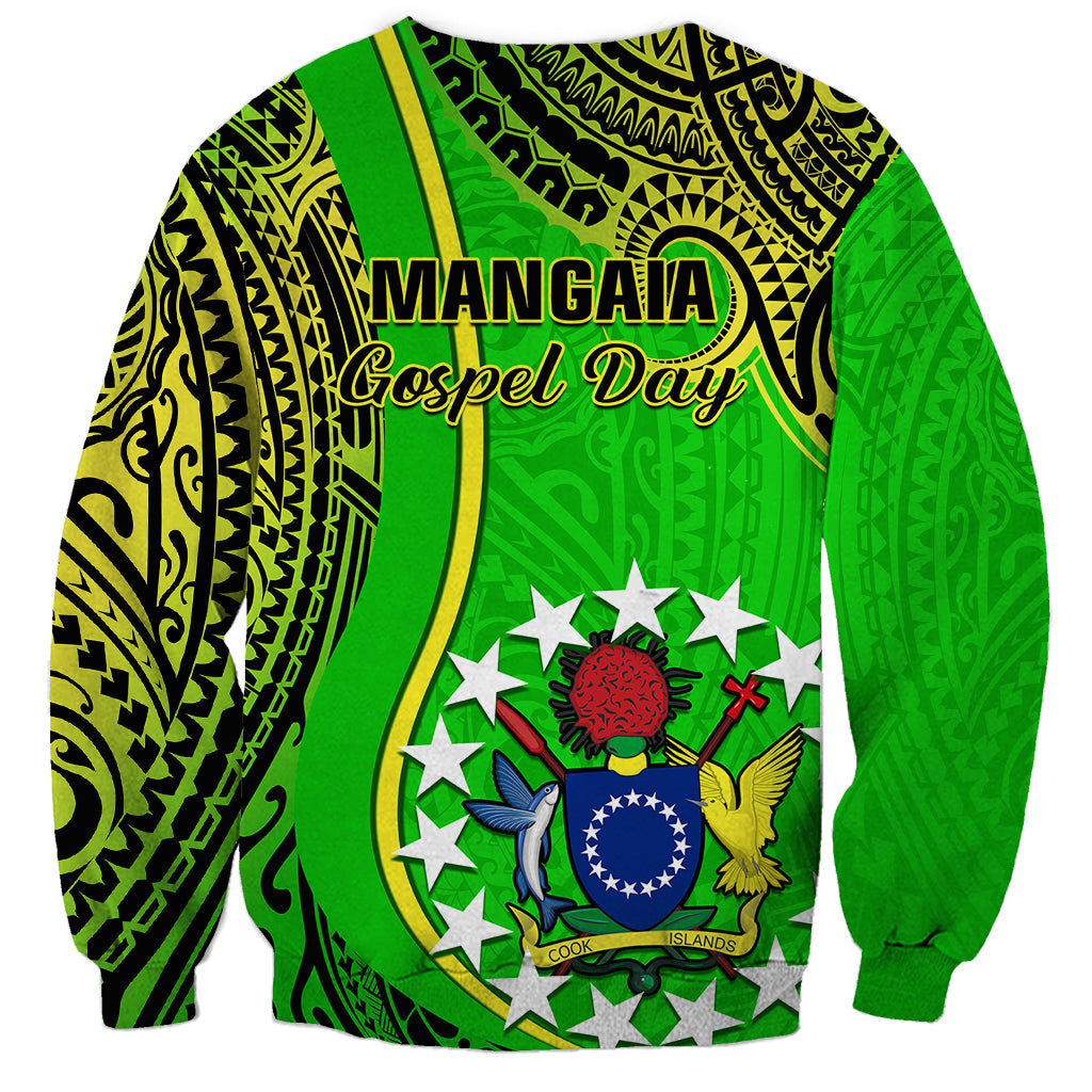 Polynesian Pride Cook Islands Sweatshirt Mangaia Gospel Day Green Version LT14 - Polynesian Pride