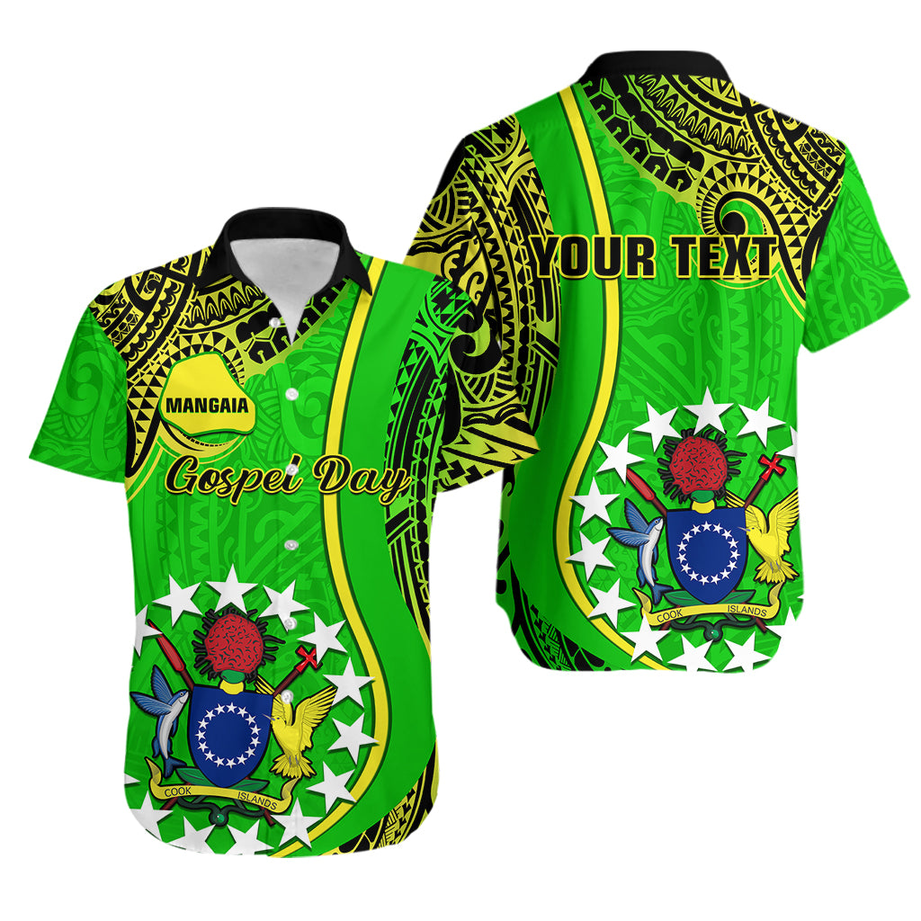 Personalised Cook Islands Hawaiian Shirt Mangaia Gospel Day Green Version LT14 Green - Polynesian Pride