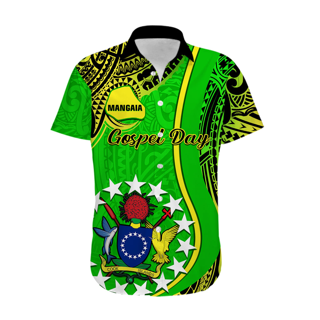 Personalised Cook Islands Hawaiian Shirt Mangaia Gospel Day Green Version LT14 - Polynesian Pride