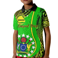 Personalised Cook Islands Kid Polo Shirt Mangaia Gospel Day Green Version LT14 Kid Green - Polynesian Pride