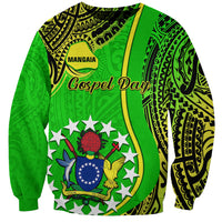 Personalised Cook Islands Sweatshirt Mangaia Gospel Day Green Version LT14 Unisex Green - Polynesian Pride