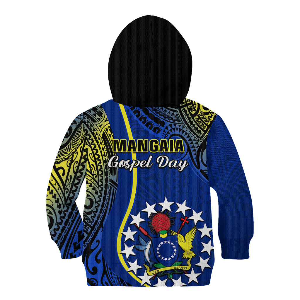 Polynesian Pride Cook Islands Kid Hoodie Mangaia Gospel Day Blue Version LT14 Zip Hoodie Blue - Polynesian Pride