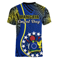 Polynesian Pride Cook Islands Women V Neck T Shirt Mangaia Gospel Day Blue Version LT14 - Polynesian Pride