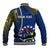 Personalised Cook Islands Baseball Jacket Mangaia Gospel Day Blue Version LT14 - Polynesian Pride
