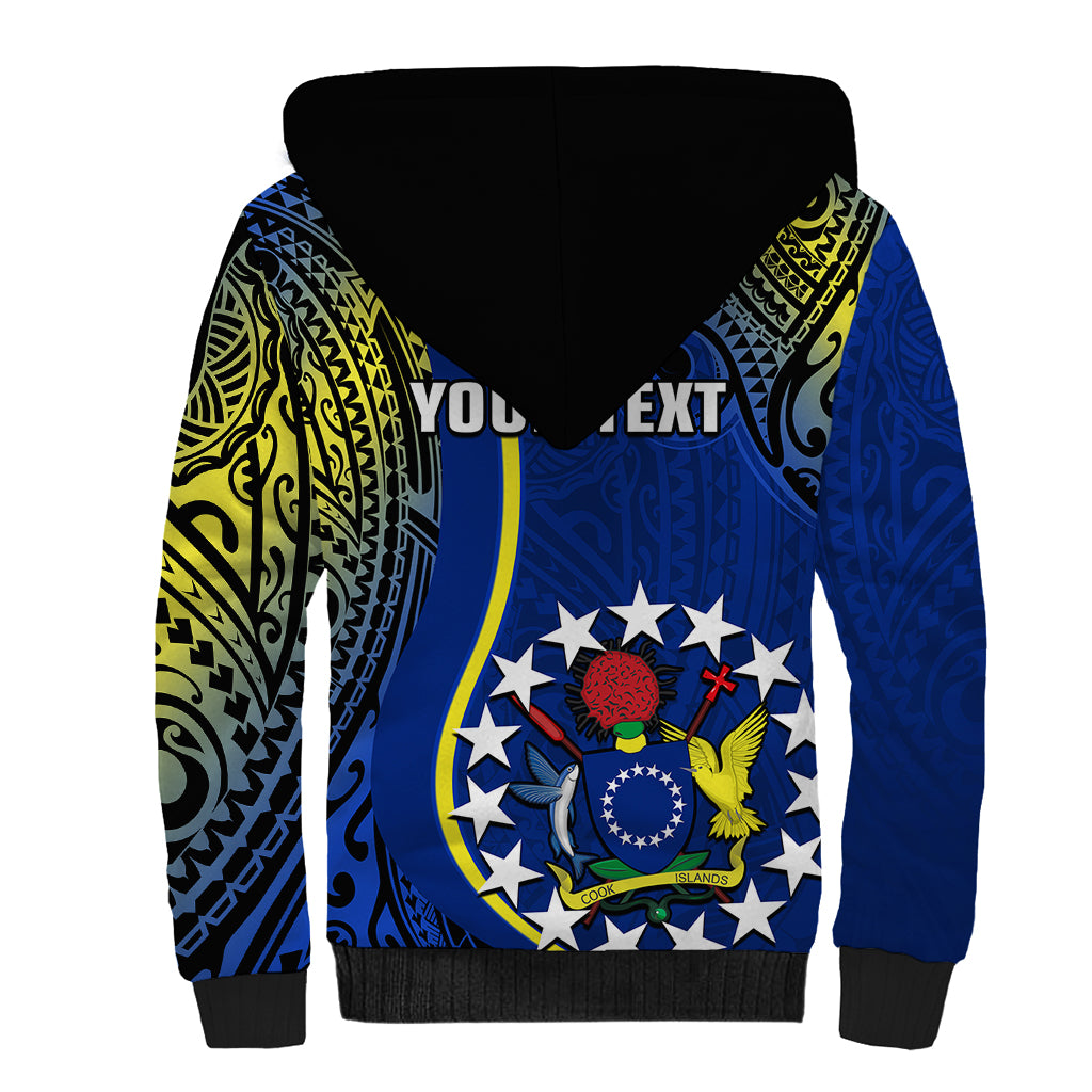 Personalised Cook Islands Sherpa Hoodie Mangaia Gospel Day Blue Version LT14 - Polynesian Pride