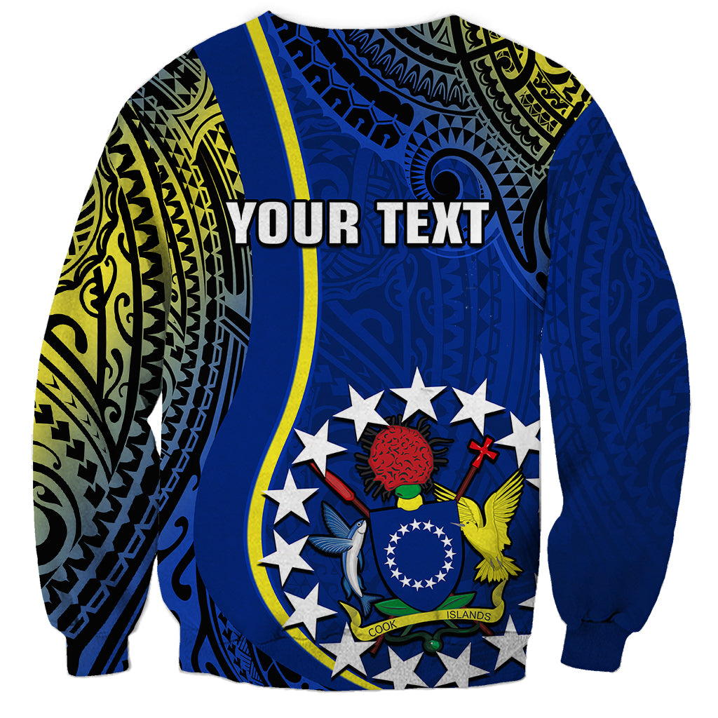 Personalised Cook Islands Sweatshirt Mangaia Gospel Day Blue Version LT14 - Polynesian Pride