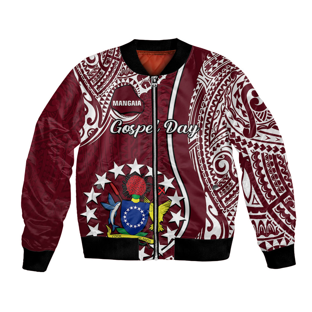June 15 Mangaia Gospel Day Mangaia Cook Islands Bomber Jacket Maroon Version LT14 Unisex Maroon - Polynesian Pride