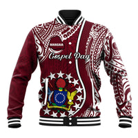 Personalised June 15 Mangaia Gospel Day Mangaia Cook Islands Baseball Jacket Maroon Version LT14 Unisex Maroon - Polynesian Pride