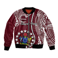 Personalised June 15 Mangaia Gospel Day Mangaia Cook Islands Bomber Jacket Maroon Version LT14 Unisex Maroon - Polynesian Pride