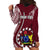 Personalised June 15 Mangaia Gospel Day Mangaia Cook Islands Hoodie Dress Maroon Version LT14 - Polynesian Pride