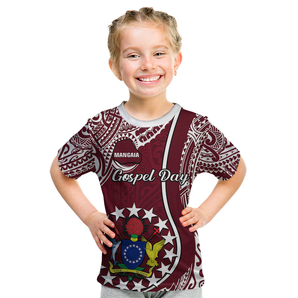 Personalised June 15 Mangaia Gospel Day Mangaia Cook Islands Kid T Shirt Maroon Version LT14 Maroon - Polynesian Pride