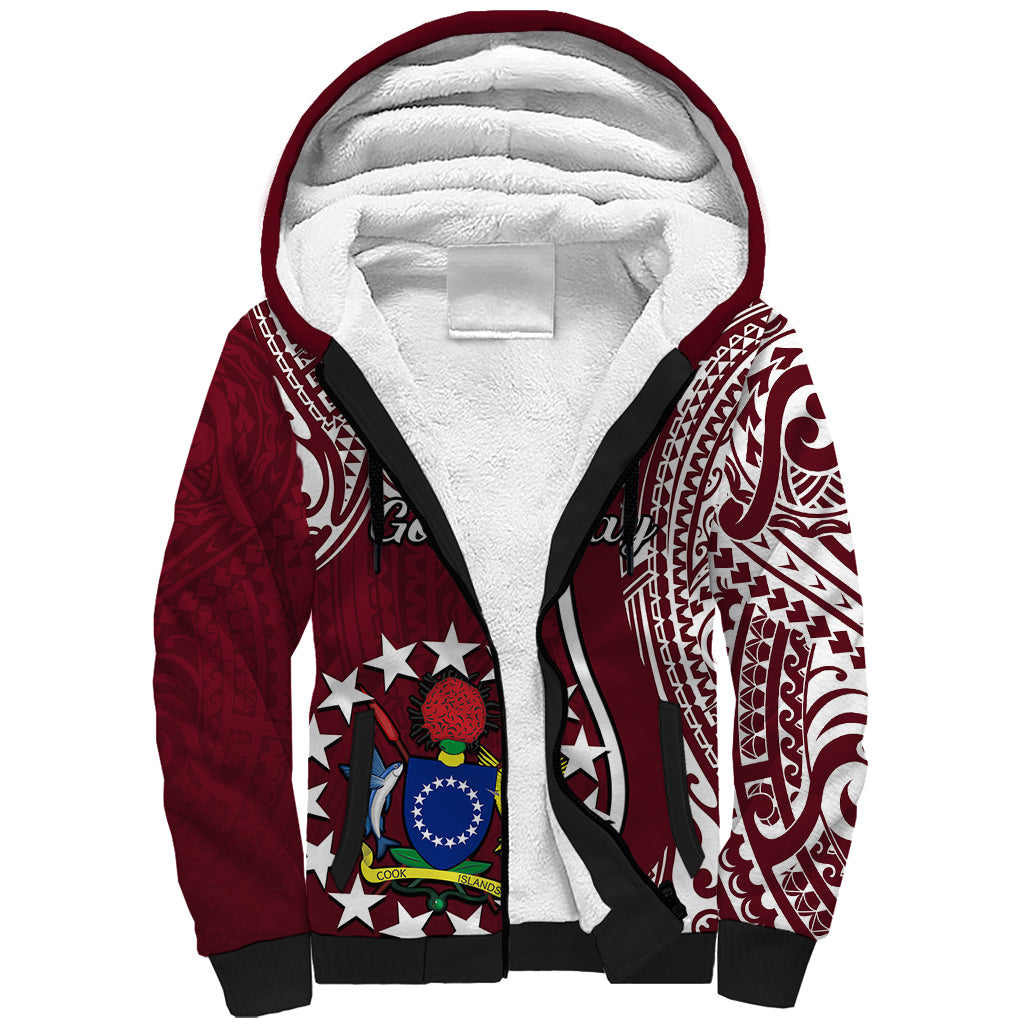Personalised June 15 Mangaia Gospel Day Mangaia Cook Islands Sherpa Hoodie Maroon Version LT14 Unisex Maroon - Polynesian Pride
