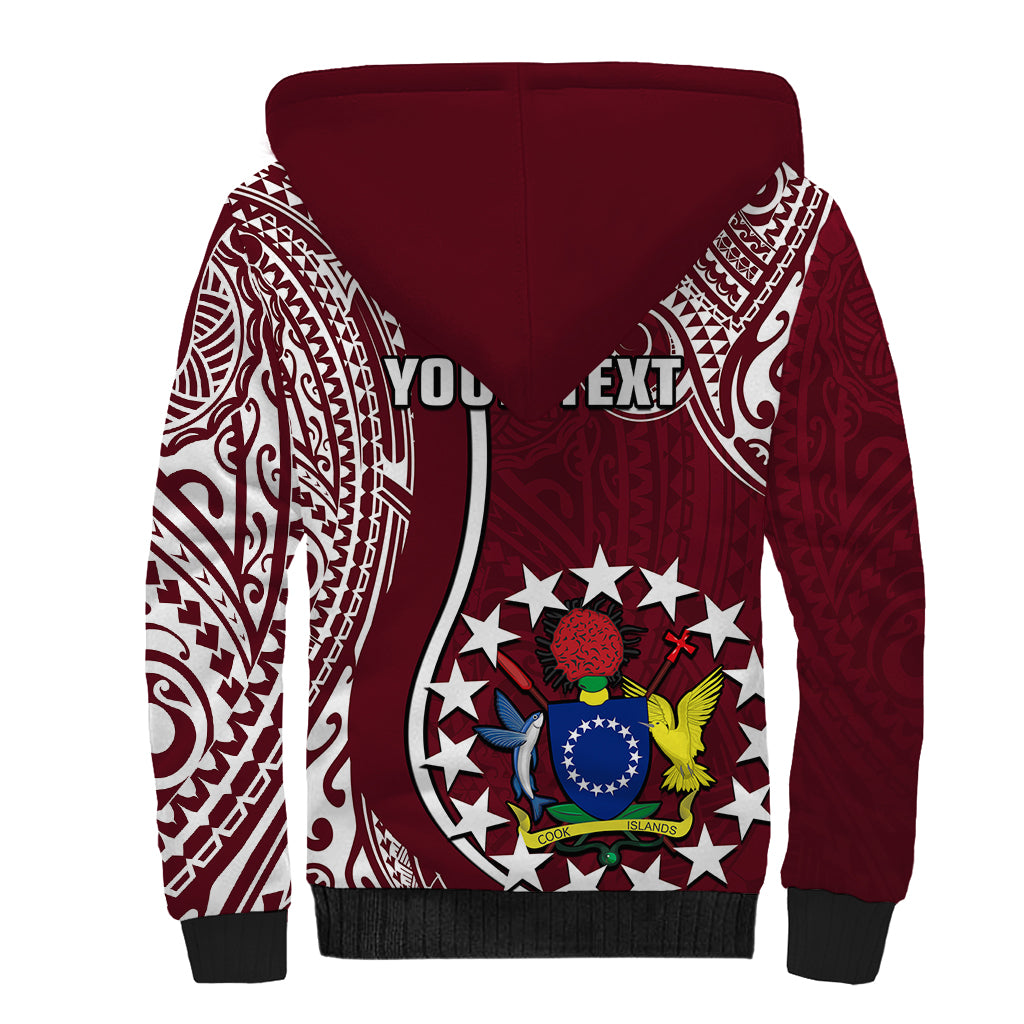 Personalised June 15 Mangaia Gospel Day Mangaia Cook Islands Sherpa Hoodie Maroon Version LT14 - Polynesian Pride