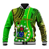 Polynesian Pride Cook Islands Baseball Jacket Kuki Airani Coat Of Arms LT14 Unisex Green - Polynesian Pride