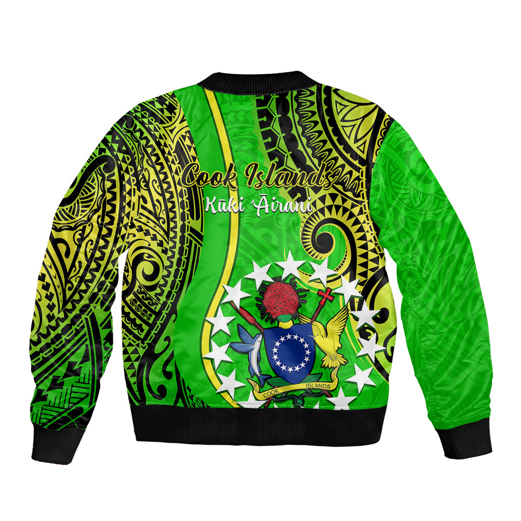 Polynesian Pride Cook Islands Bomber Jacket Kuki Airani Coat Of Arms LT14 - Polynesian Pride