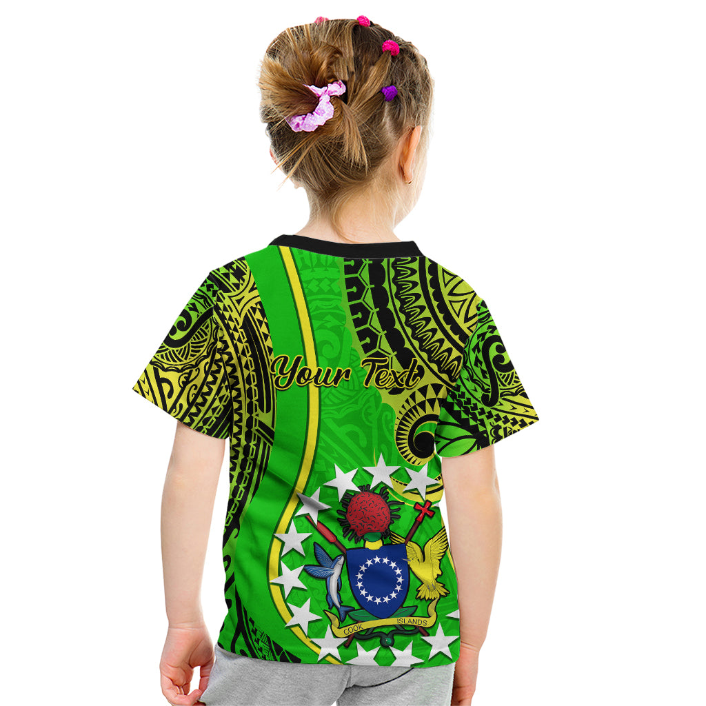 Personalised Cook Islands Kid T Shirt Kuki Airani Coat Of Arms LT14 - Polynesian Pride