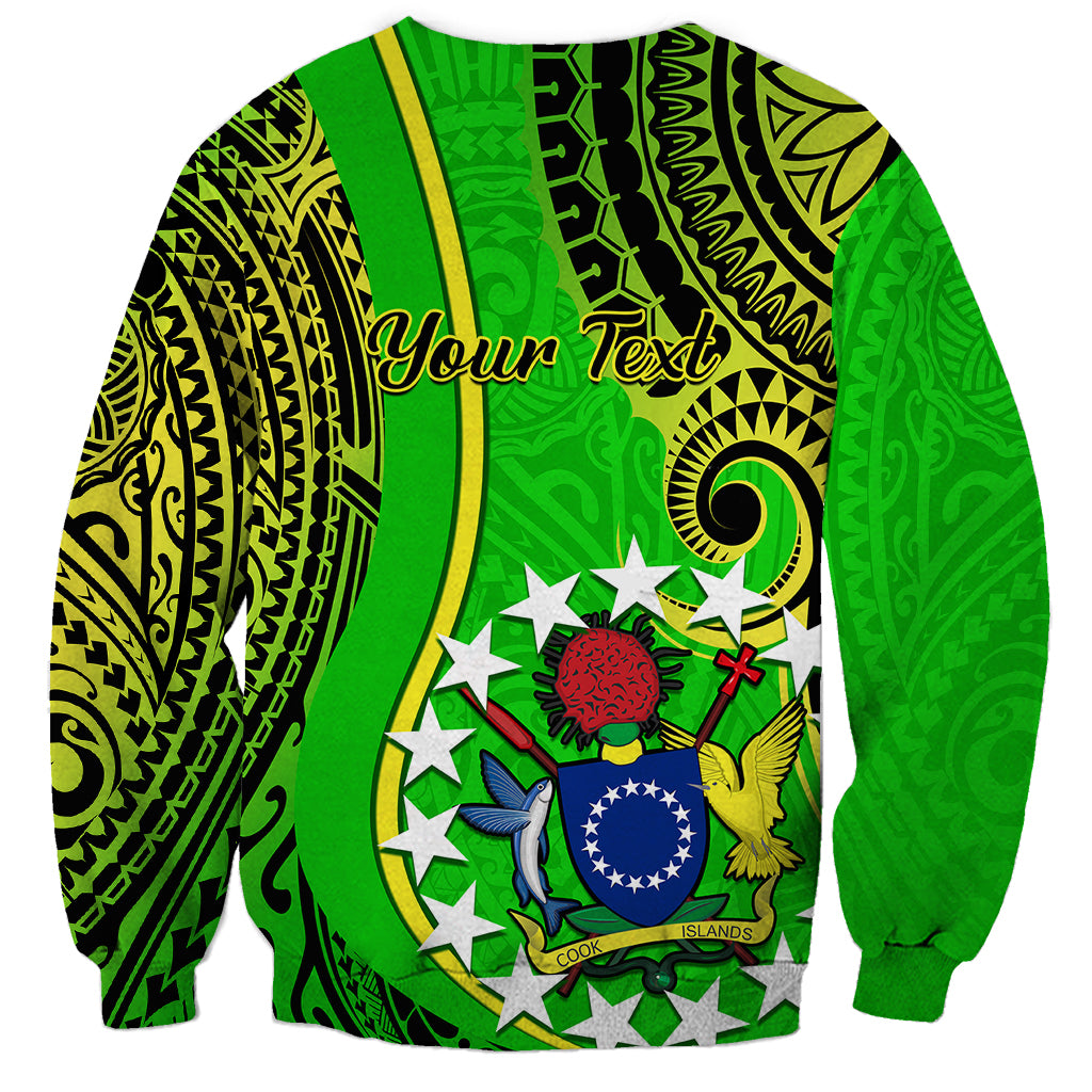 Personalised Cook Islands Sweatshirt Kuki Airani Coat Of Arms LT14 - Polynesian Pride