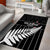 Custom New Zealand Silver Fern Cricket Area Rug Aotearoa Maori Go Black Cap