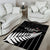 Custom New Zealand Silver Fern Cricket Area Rug Aotearoa Maori Go Black Cap