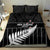 Custom New Zealand Silver Fern Cricket Bedding Set Aotearoa Maori Go Black Cap