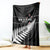 Custom New Zealand Silver Fern Cricket Blanket Aotearoa Maori Go Black Cap