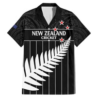 Custom New Zealand Silver Fern Cricket Family Matching Mermaid Dress and Hawaiian Shirt Aotearoa Maori Go Black Cap