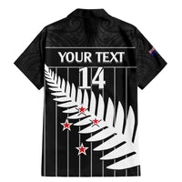 Custom New Zealand Silver Fern Cricket Family Matching Mermaid Dress and Hawaiian Shirt Aotearoa Maori Go Black Cap
