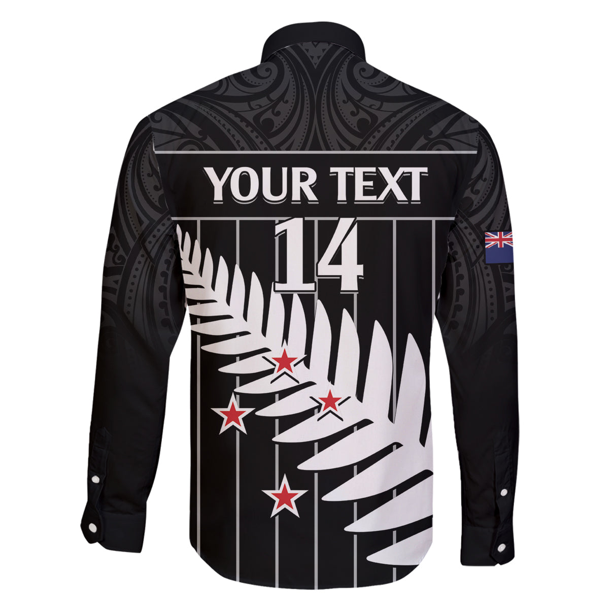 Custom New Zealand Silver Fern Cricket Family Matching Off The Shoulder Long Sleeve Dress and Hawaiian Shirt Aotearoa Maori Go Black Cap LT14 - Polynesian Pride