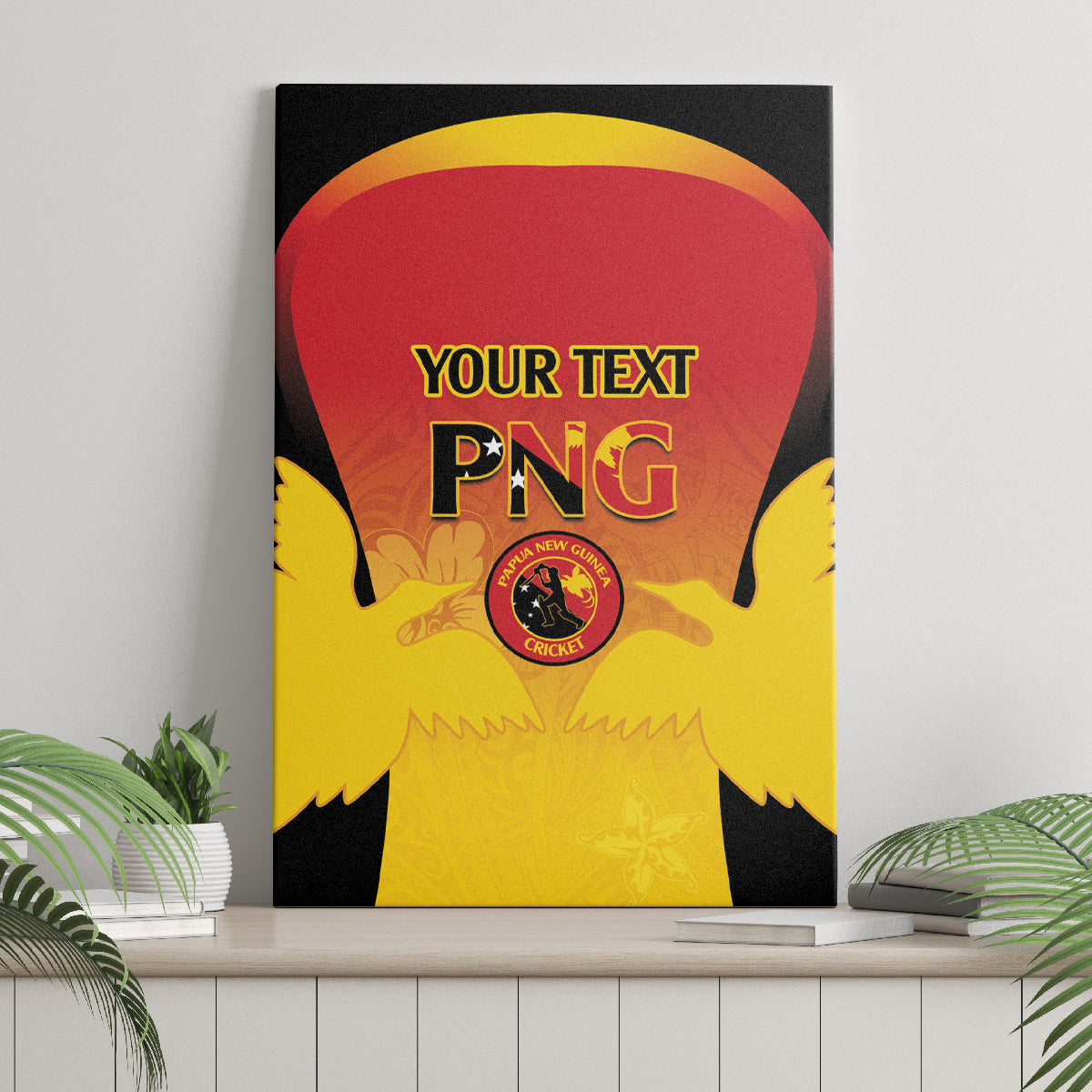 Custom Papua New Guinea Cricket Canvas Wall Art 2024 Go PNG