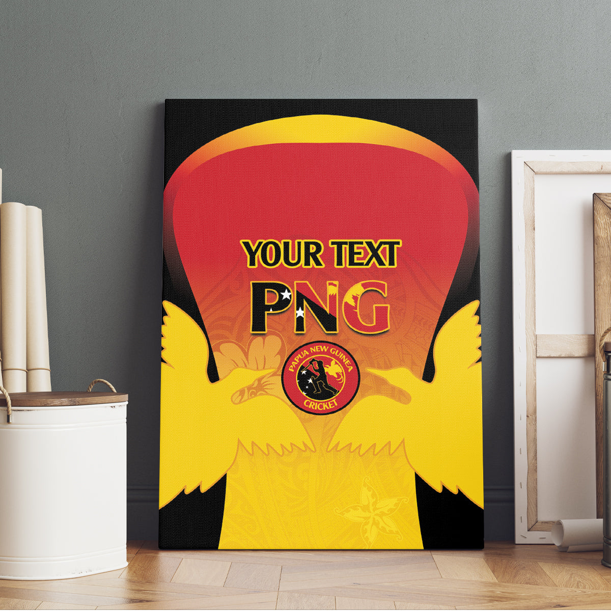Custom Papua New Guinea Cricket Canvas Wall Art 2024 Go PNG