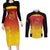 Custom Papua New Guinea Cricket Couples Matching Long Sleeve Bodycon Dress and Long Sleeve Button Shirt 2024 Go PNG