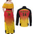 Custom Papua New Guinea Cricket Couples Matching Off Shoulder Maxi Dress and Long Sleeve Button Shirt 2024 Go PNG