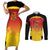 Custom Papua New Guinea Cricket Couples Matching Short Sleeve Bodycon Dress and Long Sleeve Button Shirt 2024 Go PNG