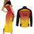 Custom Papua New Guinea Cricket Couples Matching Short Sleeve Bodycon Dress and Long Sleeve Button Shirt 2024 Go PNG