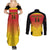 Custom Papua New Guinea Cricket Couples Matching Summer Maxi Dress and Long Sleeve Button Shirt 2024 Go PNG
