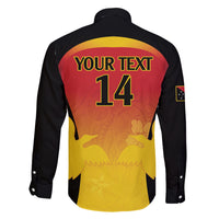 Custom Papua New Guinea Cricket Family Matching Off The Shoulder Long Sleeve Dress and Hawaiian Shirt 2024 Go PNG