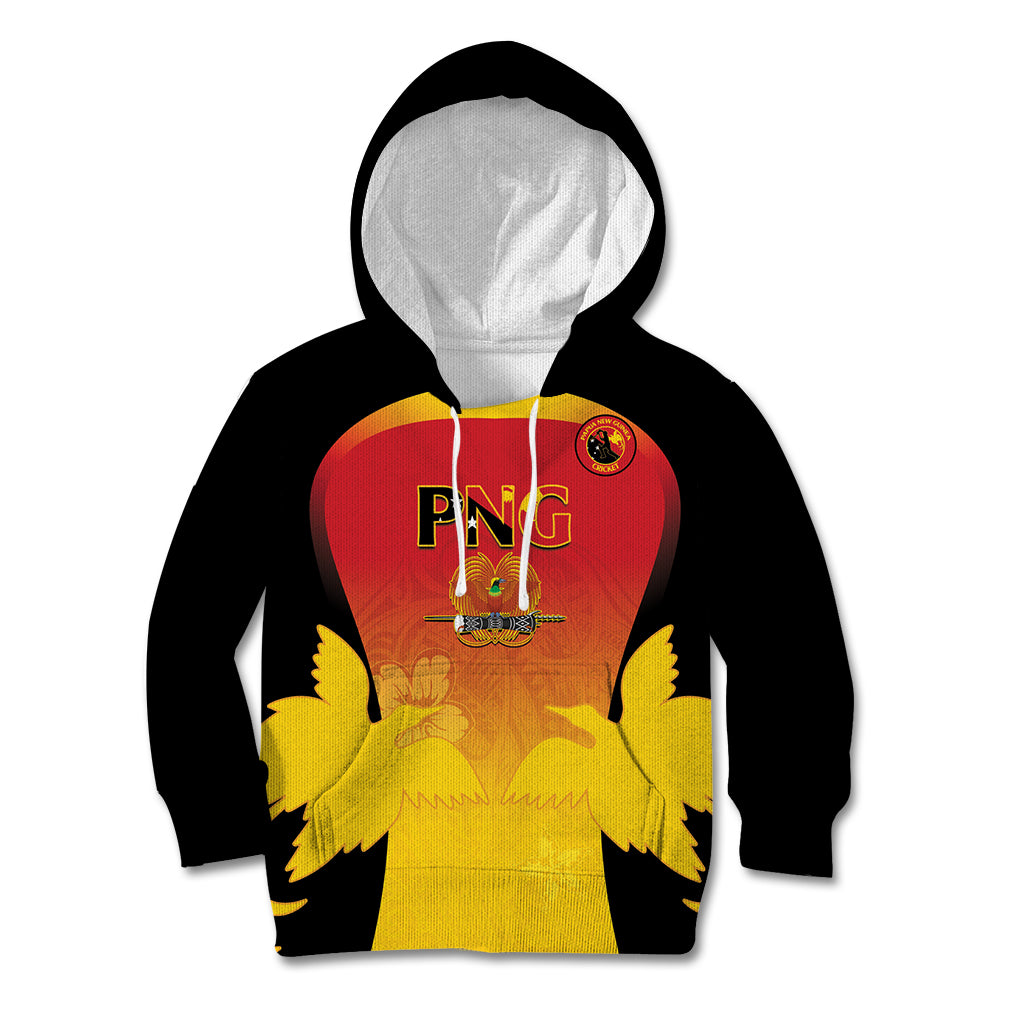 Custom Papua New Guinea Cricket Kid Hoodie 2024 Go PNG LT14 Hoodie Black - Polynesian Pride