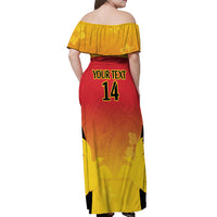 Custom Papua New Guinea Cricket Off Shoulder Maxi Dress 2024 Go PNG LT14 - Polynesian Pride