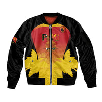 Custom Papua New Guinea Cricket Sleeve Zip Bomber Jacket 2024 Go PNG