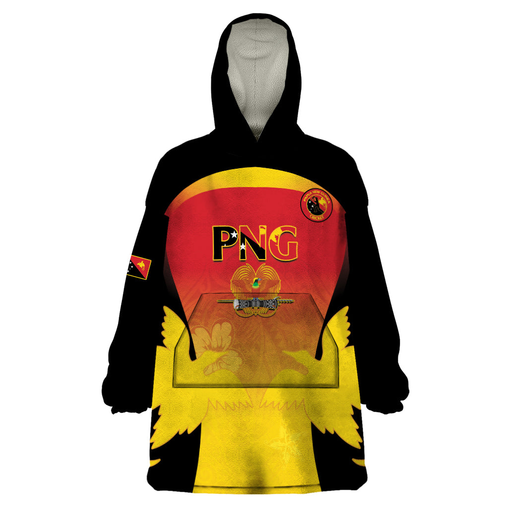 Custom Papua New Guinea Cricket Wearable Blanket Hoodie 2024 Go PNG